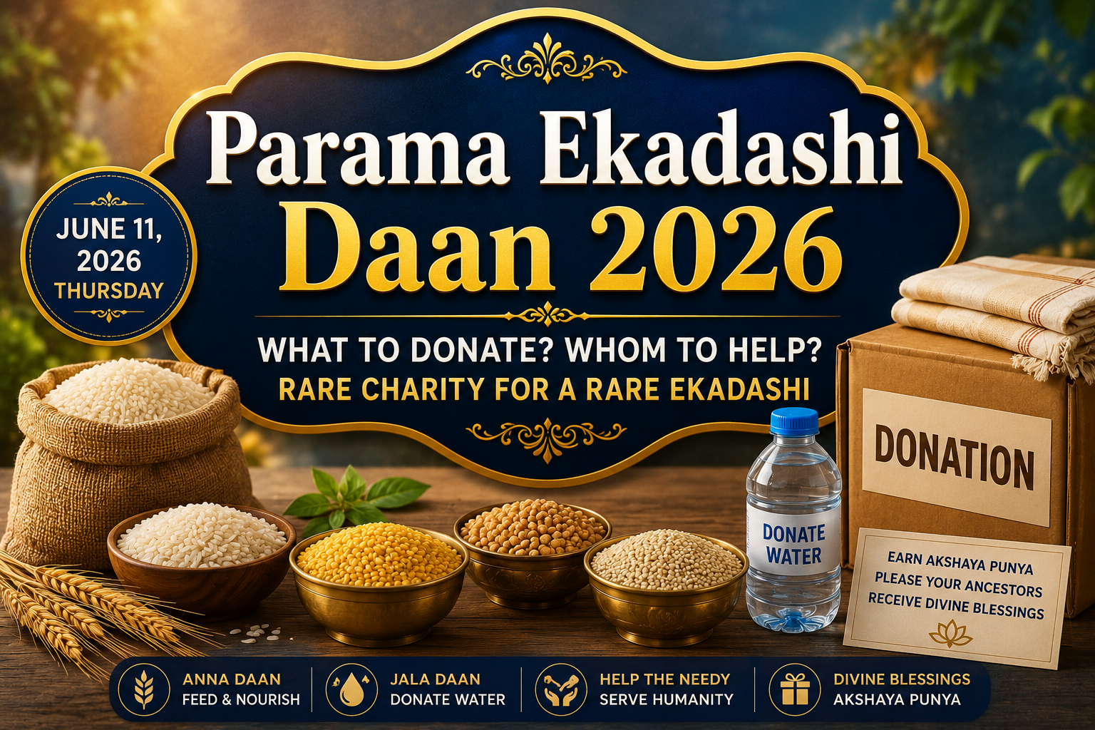 Parama Ekadashi Daan 2026: What to Donate on Purushottam Maas Parama Ekadashi for Akshaya Punya
